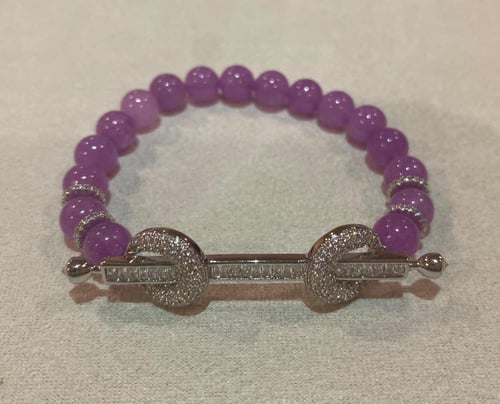 لون المعدن فضي - مقاس cm 16 (s-m) ….. سوارة فاخرة...