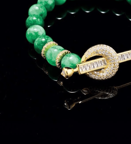 شوكر انيق من الاحجار والزركون الفاخر (لون المعدن ذ...