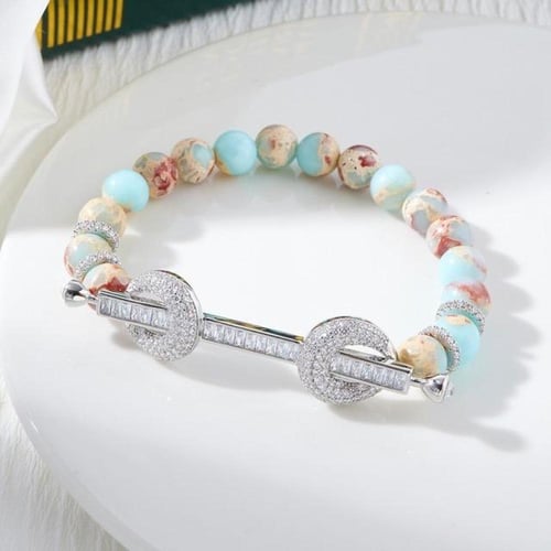 لون المعدن فضي - مقاس cm 16 (s-m) ….. سوارة فاخرة...