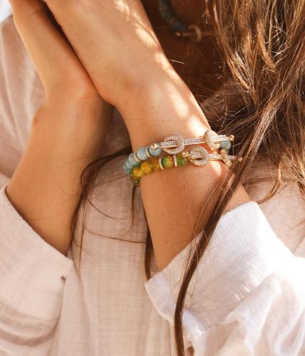 لون المعدن فضي - مقاس cm 16 (s-m) ….. سوارة فاخرة...