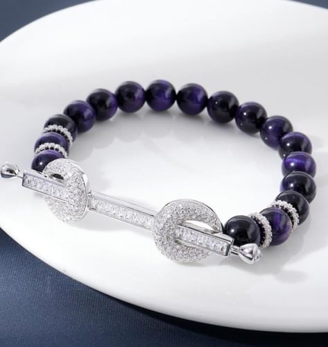 لون المعدن فضي - مقاس cm 16 (s-m) ….. سوارة فاخرة...