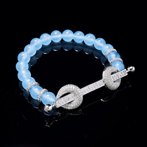 لون المعدن فضي - مقاس cm 18 (L-xl) ….سوارة فاخرة م...