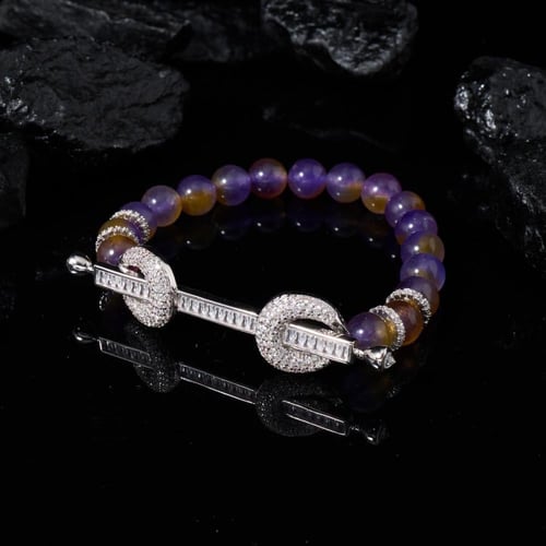 لون المعدن فضي - مقاس cm 16 (s-m) ….. سوارة فاخرة...