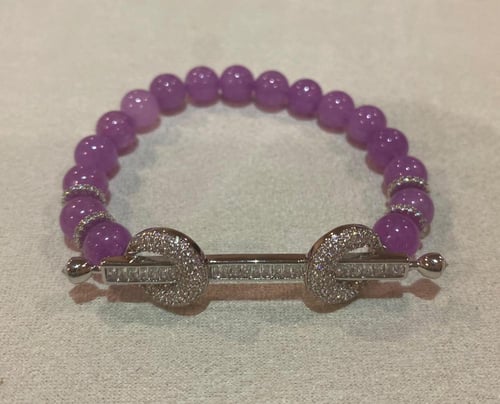 لون المعدن فضي - مقاس cm 16 (s-m) ….. سوارة فاخرة...