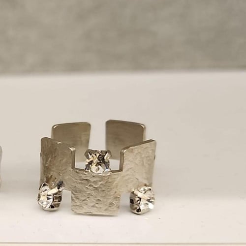 خاتم مطلي مع كريستال