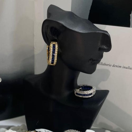 أقراط ذهبية صغيرة مطلية بالذهب، مرصعة بزركون فاخر...