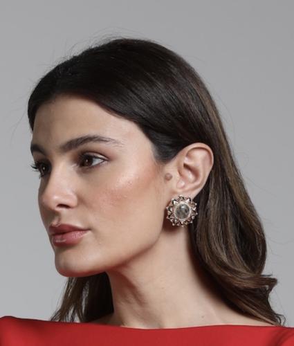 اقراط اذن مع احجار طبيعية وكريستال