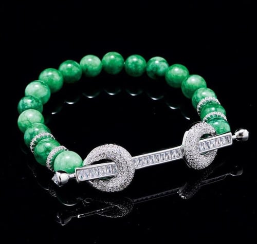 لون المعدن فضي - مقاس cm 16 (s-m) ….. سوارة فاخرة...