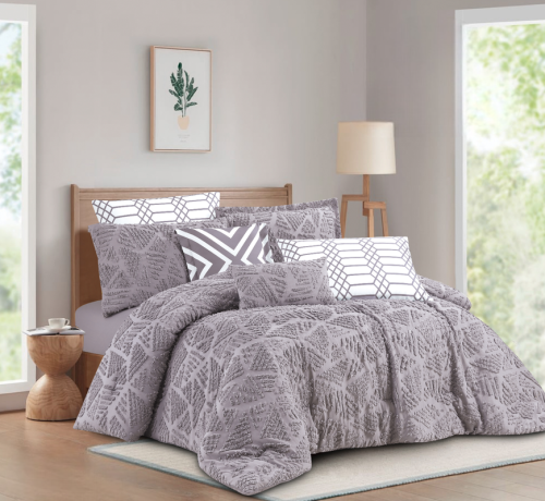 طقم مفرش نفرين من ليفوري لحاف قماش متين وناعم ونقش...