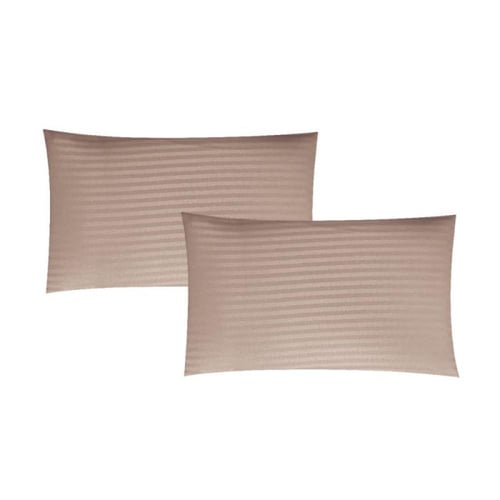 طقم مفرش فندقي نفرين من هورس لحاف مخطط بقماش ناعم...