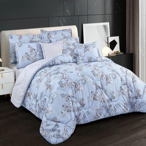 طقم مفرش نفر من هورس لحاف قماش ناعم بنقشة الزهور و...