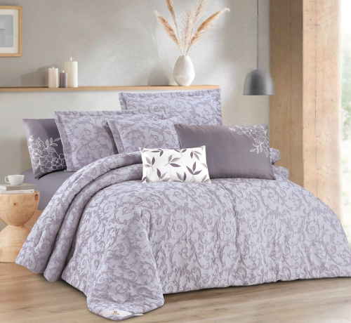 طقم مفرش نفر من ليفوري لحاف قماش ناعم بنقشة عصرية...