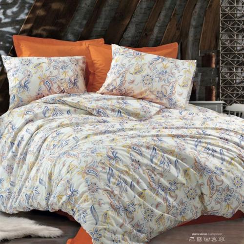 طقم مفرش نفرين من ليفوري لحاف قطن تركي مشجر 7 قطع-...