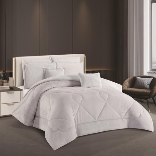 طقم مفرش شتوي نفرين من هورس لحاف فرو مخملي ناعم وج...