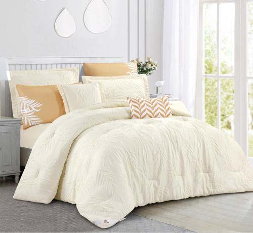 طقم مفرش نفرين من ليفوري لحاف قماش متين وناعم ونقش...