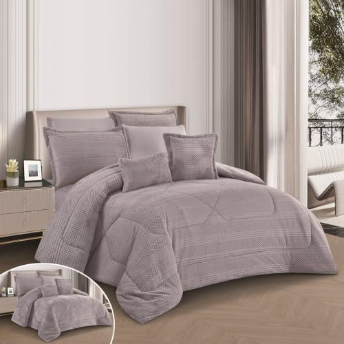 طقم مفرش شتوي نفرين من هورس لحاف فرو مخملي ناعم وج...