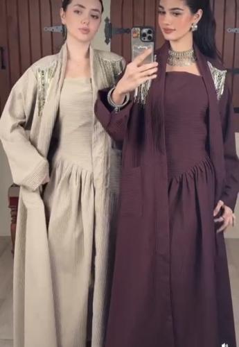 جلابيه قطعتين مع شك عالاكتاف