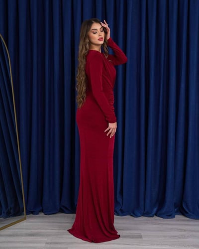 فستان سهره عنابي