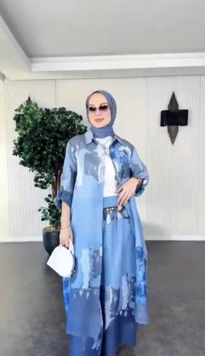 طقم لنن بلوزه طويله