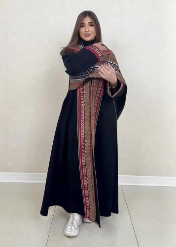 Women's winter Bisht embroidered Sadu elegant with shawl