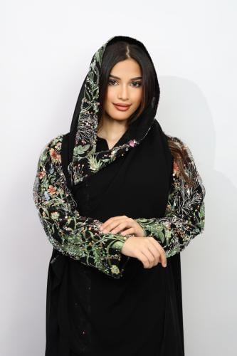 عباية كريب مع تدخيلات شك