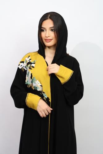 عباية كريب ملكي مع تطريز