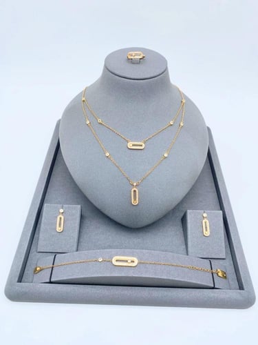 طقم ميسيكا 4 قطع - فضي, ذهبي