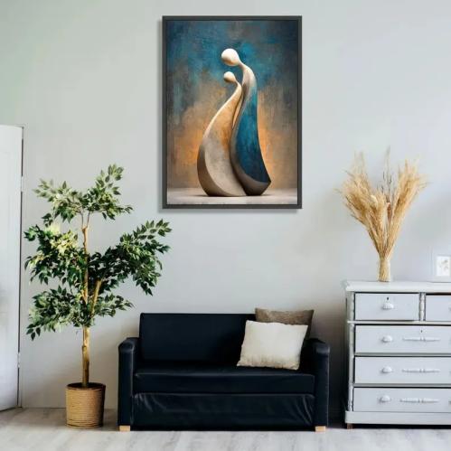 Abstract soft canvas painting