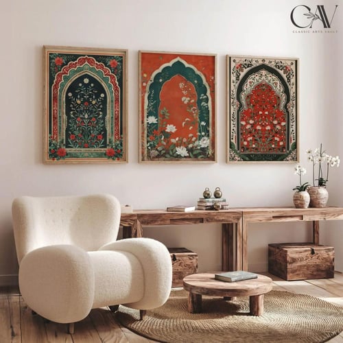 طقم لوحات كانفس ثلاثي اسلامي