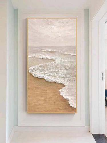 لوحة أمواج الشاطئ الهادئة ثلاثية الابعاد مداخل ومم...