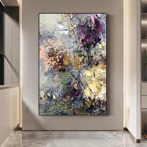 لوحة جدارية فن تجريدي ثلاثي الابعاد طولي