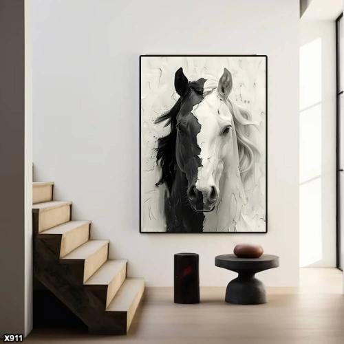 لوحة جدارية الخيل العربي ثلاثي الابعاد طولي