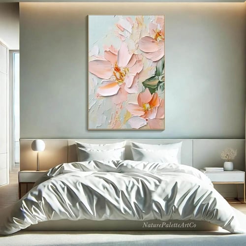 لوحة جدارية زهور ثلاثي الابعاد طولي