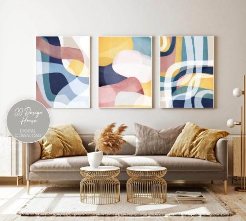 طقم لوحات كانفس ثلاثي