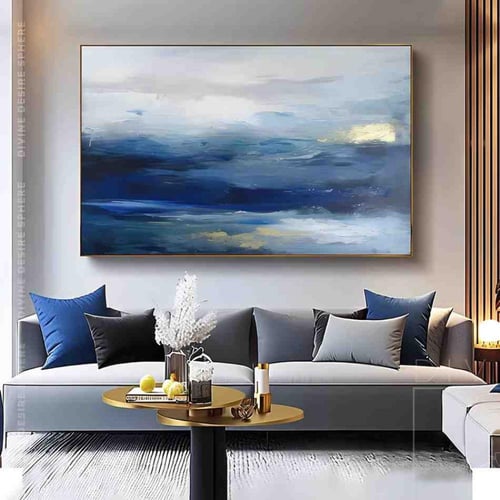 لوحة تجريدية – درجات الأزرق