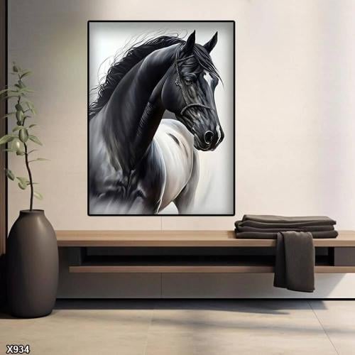 لوحة جدارية الخيل العربي ثلاثي الابعاد طولي