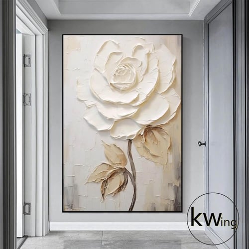 لوحة جدارية زهور ثلاثي الابعاد طولي