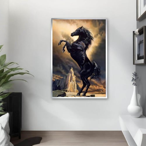 لوحة جدارية الخيل العربي ثلاثي الابعاد طولي