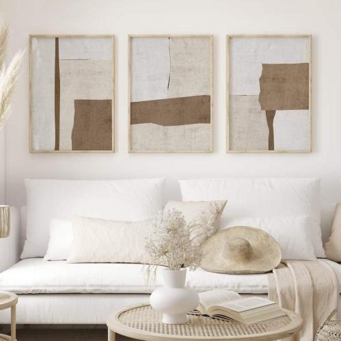 ️ لوحة فنية تجريدية طقم 3 قطع
