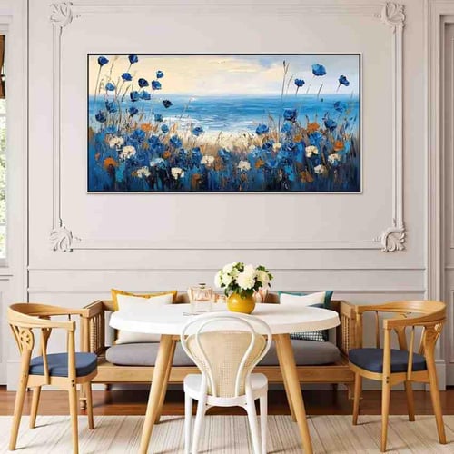 لوحة زهور البحر الزرقاء