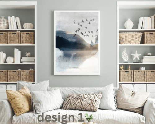 لوحة جدارية فن تجريدي ثلاثي الابعاد طولي