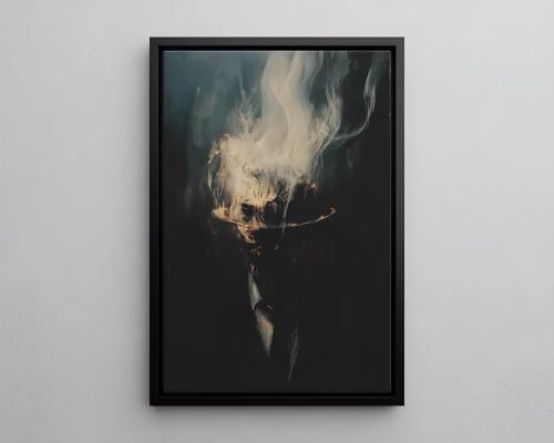 لوحة رجل يحترق بأسلوب غامض