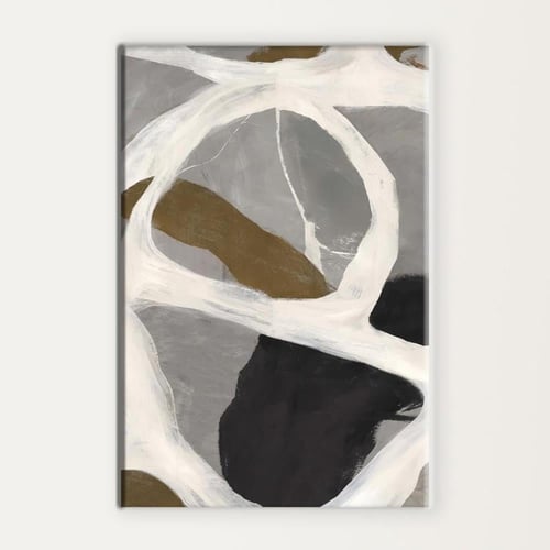 طقم ثلاثي تجريدي بألوان محايدة وانسيابية ️