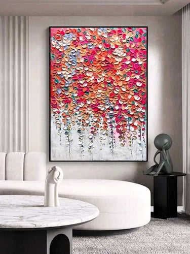 لوحة جدارية زهور ثلاثي الابعاد طولي