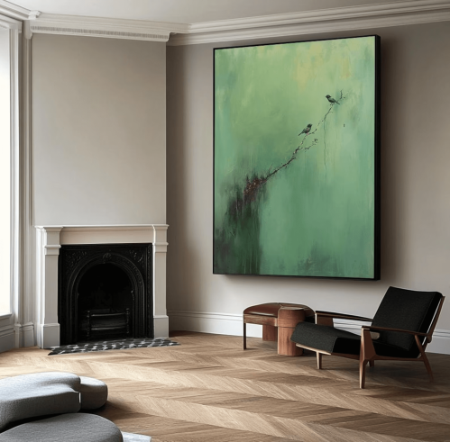 لوحة جدارية فن تجريدي ثلاثي الابعاد طولي