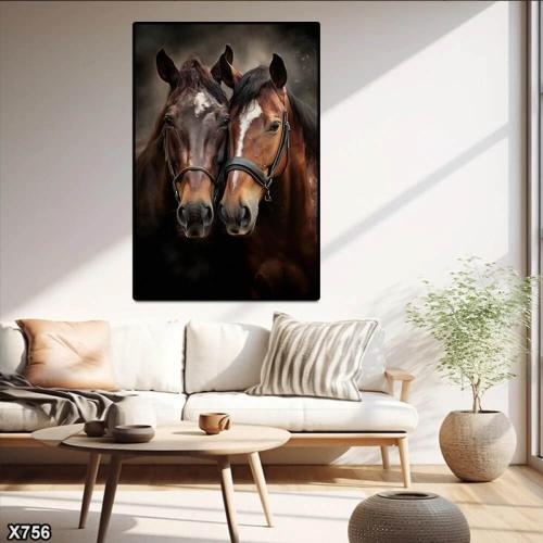 لوحة جدارية الخيل العربي ثلاثي الابعاد طولي