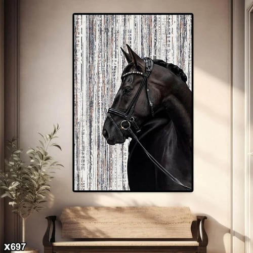 لوحة جدارية الخيل العربي ثلاثي الابعاد طولي