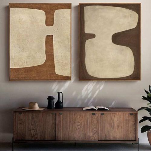 ️ لوحة فن تجريدي طقم قطعتين