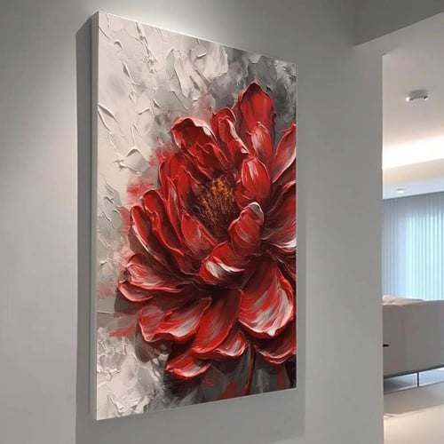 لوحة جدارية زهور ثلاثي الابعاد طولي