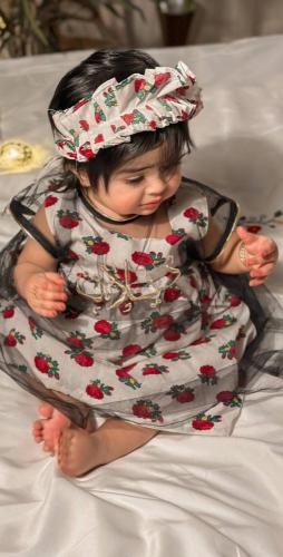 فستان اطفال بالتل الاسود الانيق رمضان